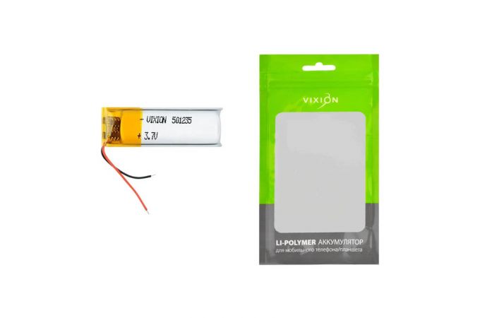 Аккумулятор универсальный 5x12x35 mm 180mAh (3,7V Li-Pol) (Vixion)