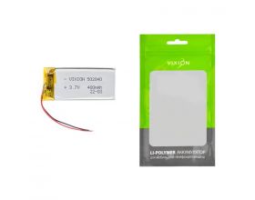 Аккумулятор универсальный 5x20x40 mm 400mAh (3,7V Li-Pol) (Vixion)