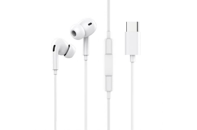 Наушники вакуумные проводные SENDEM G33T штекер Type-C (белый)