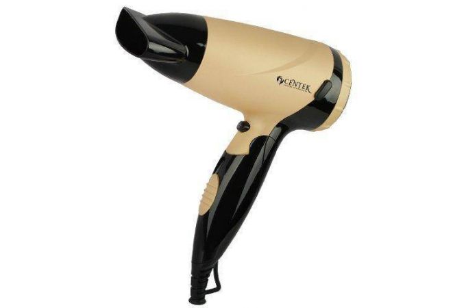 Фен CENTEK CT-2209 BLG черно-золотистый 1600Вт, складная ручка, концентратор