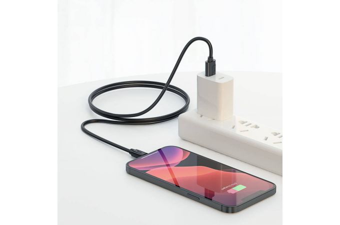 Кабель USB - Lightning BOROFONE BX55, 2,4A (черный) 1м (силиконовый)