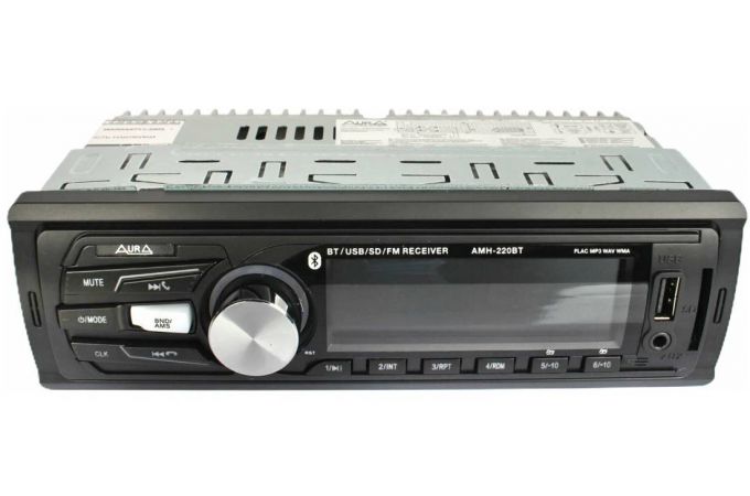 Автомагнитола AURA MP3/WMA AMH-220BT голубая, Bluetooth,USB/micro SD, FLAC,iOS,Android