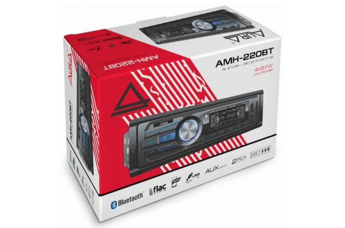 Автомагнитола AURA MP3/WMA AMH-220BT голубая, Bluetooth,USB/micro SD, FLAC,iOS,Android