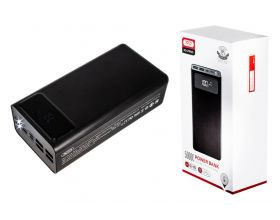 Универсальный дополнительный аккумулятор Power Bank XO PR-125, 50000 mAh, 2A вх/вых, USBx4, дисплей, черный (-)