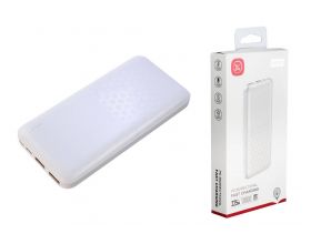 Универсальный дополнительный аккумулятор Power Bank XO NPR-001, 10000 mAh, USB/Type-C, QC 3.0+PD, дисплей, белый