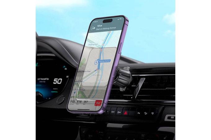 Держатель автомобильный для телефона HOCO H40  магнитный в решетку воздуховода черный