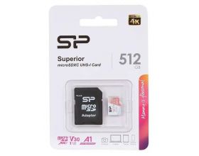 Карта памяти MicroSDXC_512 Gb Silicon Power Superior 100/80Mb/s V30 UHS-I U3 A1 SP256GBSTXDV3V20SP