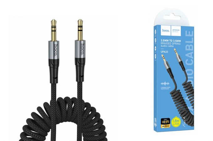 Кабель аудио AUX HOCO UPA33 AUX 3.5 1 метр черный