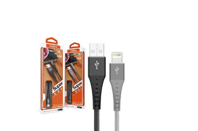 Кабель USB - Lightning MOXOM CC-72 (черный, серый)