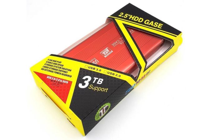Кейс для HDD/SSD 2.5'' USB3.0 - SATA металл (S254U3_Red)