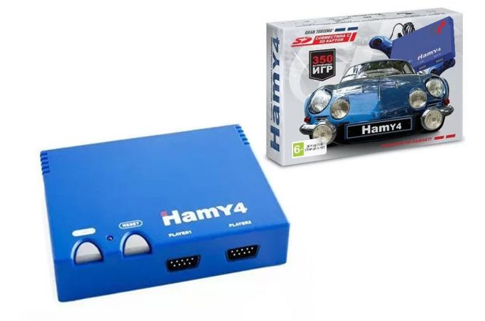 Игровая приставка "Hamy 4" 16+8 Bit Авто голубой корпус (350 встроенных игр)