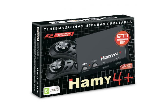 Игровая приставка "Hamy 4+ плюс" 16+8 Bit черная 577 встроенных игр