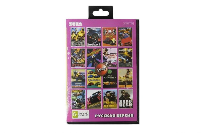 Картридж 16 bit 19в1 AC-19001 ROAD RASH 1, 2, 3/ ROCK N'ROLL RAСING/ TOP GEAR 2+..