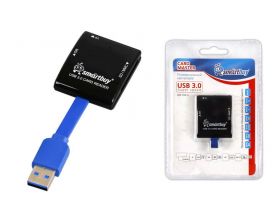 Картридер Smartbuy 700, USB 3.0 - SD/microSD/MS, черный (SBR-700-K)