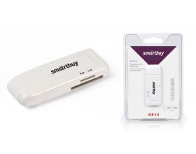 Картридер Smartbuy 705, USB 3.0 - SD/microSD, белый (SBR-705-W)