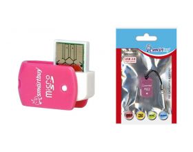 Картридер Smartbuy 706, USB 2.0 - MicroSD, розовый (SBR-706-P)