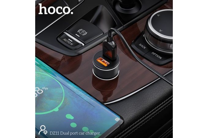 Автомобильное зарядное устройство АЗУ 2USB HOCO DZ11 series 2400mAh (черный)