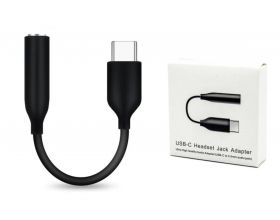 Адаптер для проводной гарнитуры c 3.5 мм на Type-C AUX  (вход) черный SAMSUNG в коробке