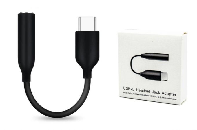 Адаптер для проводной гарнитуры c 3.5 мм на Type-C AUX  (вход) черный SAMSUNG в коробке