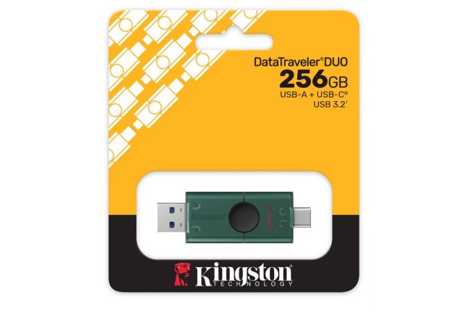 USB флеш накопитель_256 Gb Kingston DataTraveler Duo темно зеленый / USB Type-A и USB Type-C / DTDEG2/256GB