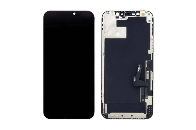 Дисплей для iPhone 12 (A2403)/ 12 Pro (A2407) в сборе с тачскрином (черный) с разбора (царапины на экране)