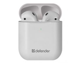 Наушники вакуумные беспроводные Defender Twins 631 Bluetooth (белый)