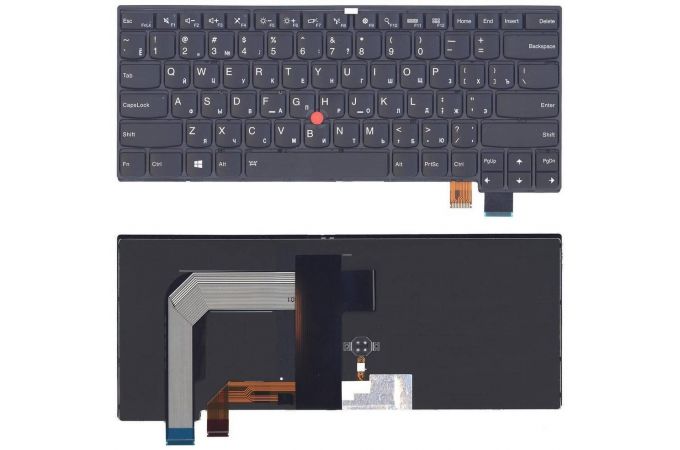 Клавиатура для ноутбука Lenovo Thinkpad T460S T470S черная с подсветкой