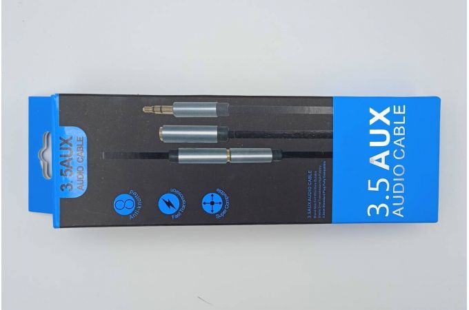 Кабель аудио AUX джек 3,5 выход / на джек 3,5 вход (1 метр) (УЦЕНКА! МЯТАЯ УПАКОВКА)