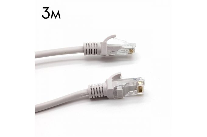 Кабель интернет LAN патч корд Орбита OT-PCC12 UTP 3м (Cat5E,568B,4 пары)