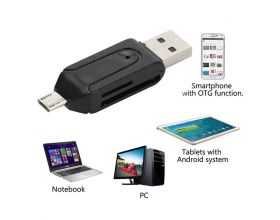 Картридер OTG Орбита OT-PCR02 (USB,TF,SD,microUSB)  -  (УПАКОВКА 10шт)