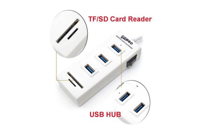 Разветвитель USB HUB Орбита OT-PCR05 концентратор USB 2.0 (3 USB)