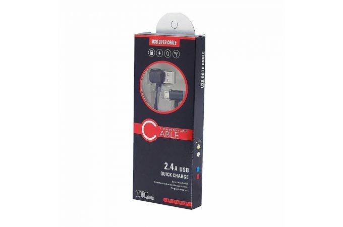 Кабель USB - MicroUSB Орбита KM-101, 2A (в оплетке, угловой) 1м