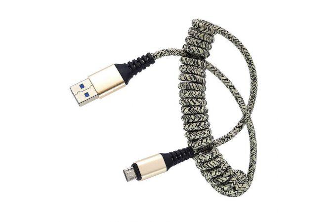 Кабель USB - MicroUSB Орбита OT-SMM23, 2A (серый) 1м (в оплетке, витой)