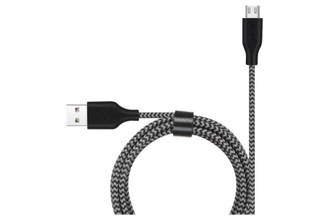 Кабель USB - MicroUSB MUJU MJ-70, 2A (серый) 1.5м