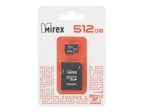 Карта памяти microSDХC с адаптером MIREX  512GB (UHS-I, U3, class 10) (13613-AD3UH512)