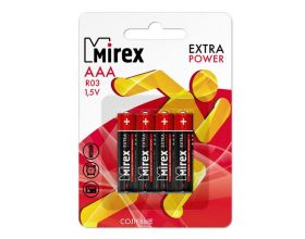 Батарейка солевая Mirex R6 / AA 1,5V  4 шт (4/48/480), цена за блистер 4 шт 23702-ER6-E4