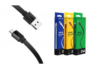 Кабель USB - MicroUSB BOROFONE BU8 2,4A (черный) 1м