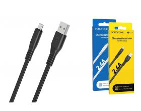 Кабель USB - MicroUSB BOROFONE BX23 2,4A (черный) 1м