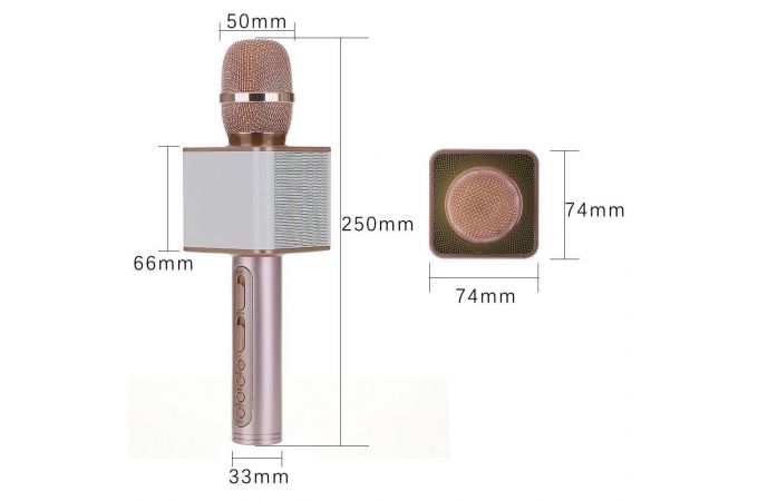 Караоке микрофон SDRD SD-08 (Bluetooth, динамики, USB) (розовый)