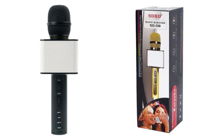 Караоке микрофон SDRD SD-08 (Bluetooth, динамики, USB) (черный)