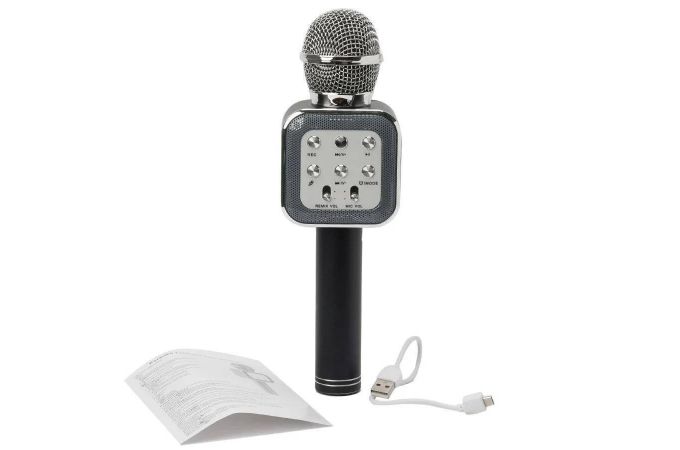 Караоке микрофон WSTER WS-1818 (Bluetooth, динамики, USB) (черный)