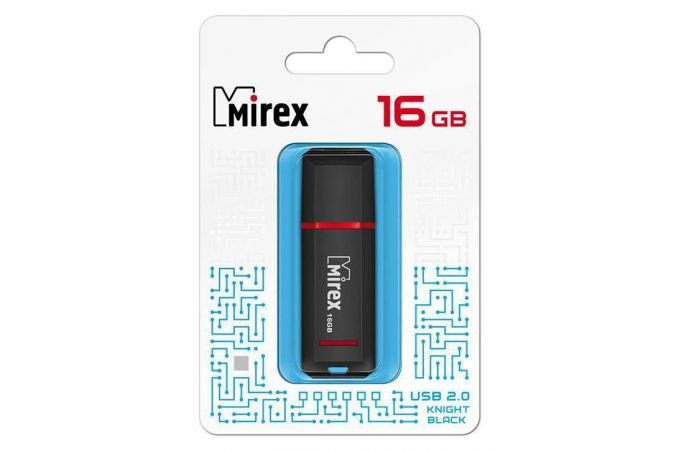 Флешка USB 2.0 Mirex KNIGHT BLACK 16GB (ecopack)