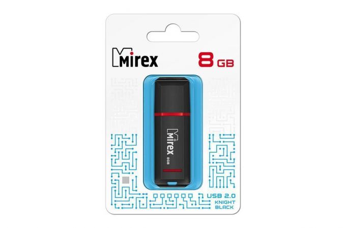 Флешка USB 2.0 Mirex KNIGHT BLACK 8GB (ecopack)