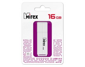 Флешка USB 2.0 Mirex LINE WHITE 16GB (ecopack)
