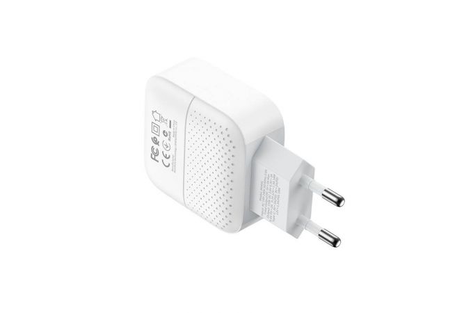 Сетевое зарядное устройство USB + USB-C BOROFONE BA46A Premium PD+ QC 3.0 (белый)