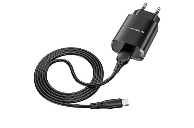 Сетевое зарядное устройство USB + кабель Type-C BOROFONE BN1 Innovative single (черный)