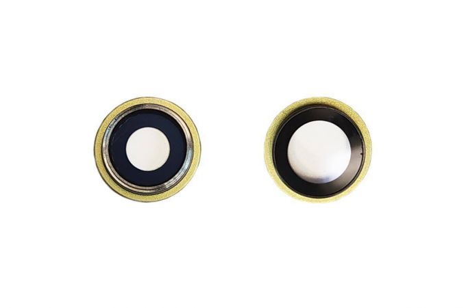 Стекло камеры для iPhone 11 + рамка (золото) 2 в 1