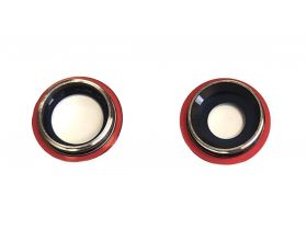 Стекло камеры для iPhone 11 + рамка (красный) 2 в 1