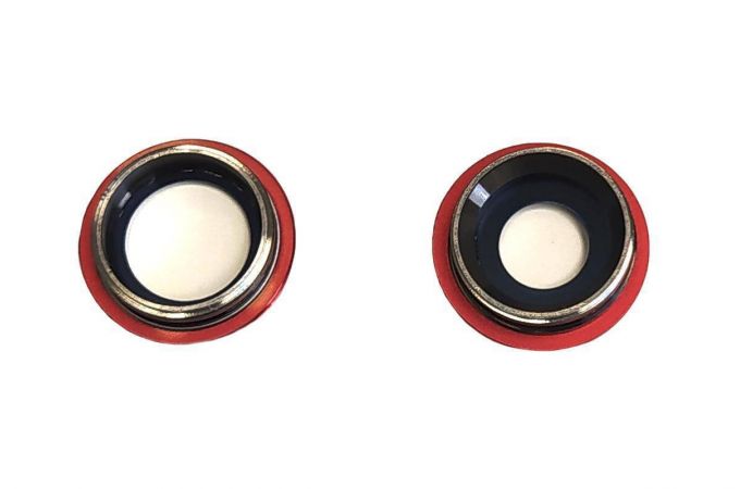 Стекло камеры для iPhone 11 + рамка (красный) 2 в 1