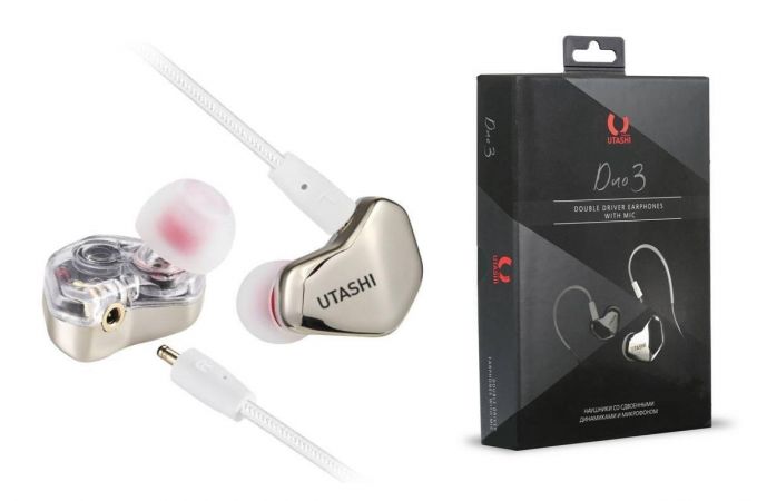 Наушники вакуумные проводные Smartbuy UTASHI DUO 3 SBHX-540 (серебристый)